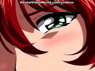 Stupendous animen rödhårig åtnjuter smutsiga filma leksak