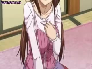 Pusaudze anime mademoiselle izpaužas krūšgali laizīja