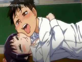 Randy Anime Teeny Blowing And Fucking Giant cock