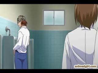 Bigboobs anime numylėtinis groovy dulkinimasis į as tualetas