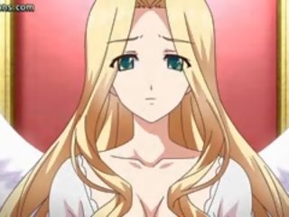 Anime Rubs A phallus With Her Boobs