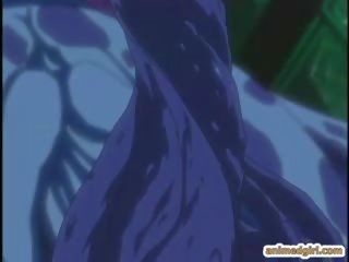 Bigboobs Hentai Caught And Ass Drilled By Tentacles