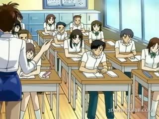 Anime skole lærer i kort skjørt vids fitte