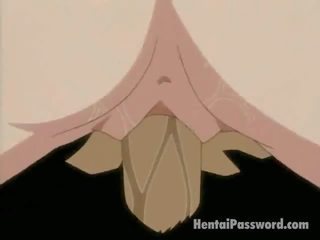 Vakker blond anime gal får innsnevret mus penetrert av en tykk medlem